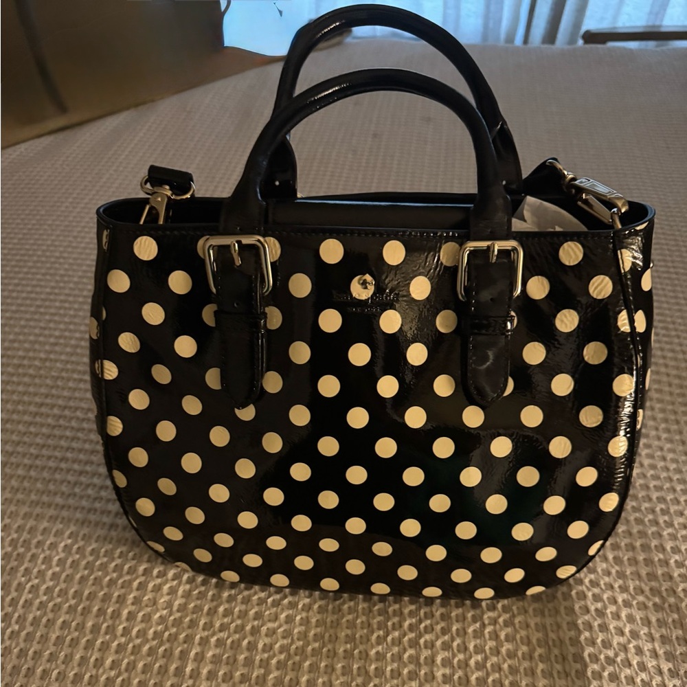 Kate Spade Carlisle Street Black and White Polka Dot Handbag
